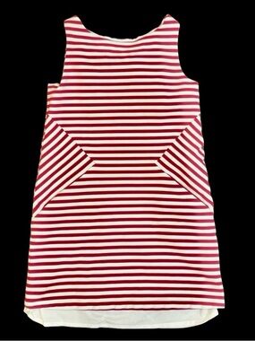Kate Spade Girls Striped Sleeveless Dress Bow Back Size 12 Pink White Lined